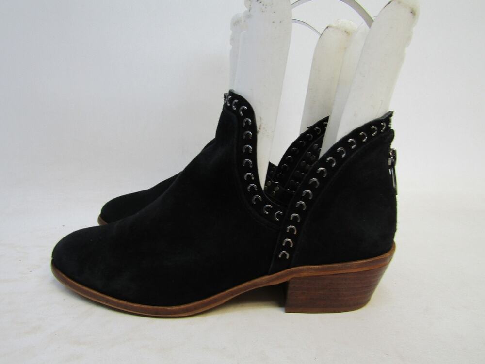 Vince Camuto Women Sz 7.5 M Black Suede Zip Ankle Fashion Boots Bootie